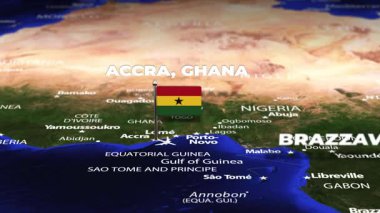 Accra GHANA 'dan Brazzaville CONGO REPUBLIC' e bayrak iğneli uçuş