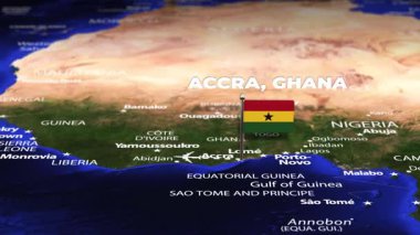 Accra GHANA 'dan Caracas Venezuela' ya bayrak iğneleriyle uçuş