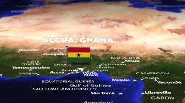 Accra GHANA 'dan Şam' a bayrak iğneleriyle uçuş