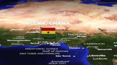 Accra GHANA 'dan Cibuti' ye bayrak iğneli uçuş