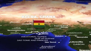 Accra GHANA 'dan Dodoma TANZANIA' ya bayrak iğneleriyle uçuş