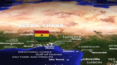 Accra GHANA 'dan Dushanbe TAJIKISTAN' a bayrak iğneli uçuş