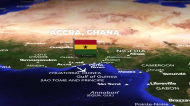 Accra GHANA 'dan Gaborone BOTSwana' ya bayrak iğneli uçuş