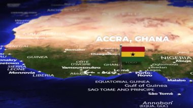 Accra GHANA 'dan Guatemala City' ye bayrak iğneli uçuş