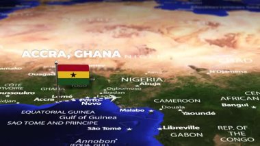 Accra GHANA 'dan Hanoi VİETNAM' a bayrak iğneleriyle uçuş