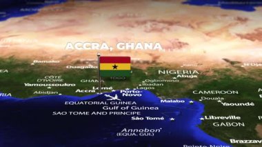 Accra GHANA 'dan Harare ZIMBABWE' ye bayrak iğneleriyle uçuş