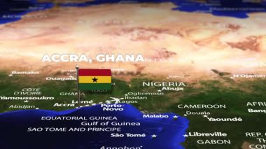 Accra GHANA 'dan Kabil' e bayrak iğneleriyle uçuş