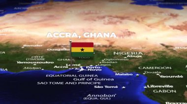 Accra GHANA 'dan Kigali Rwanda' ya bayrak iğneli uçuş