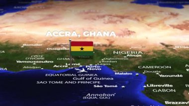 Accra GHANA 'dan Lilongwe MALAWI' ye bayrak iğneleriyle uçuş