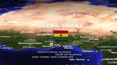 Accra GHANA 'dan Lizbon' a bayrak iğneleriyle uçuş