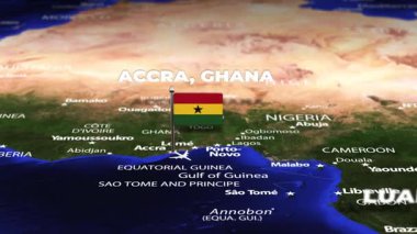 Accra GHANA 'dan LUANDA ANGOLA' ya bayrak iğneleriyle uçuş