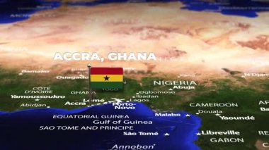 Accra GHANA 'dan Manama BAHRAIN' a bayrak iğneleriyle uçuş