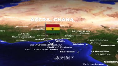 Accra GHANA 'dan Maseru LESOTHO' ya bayrak iğneleriyle uçuş