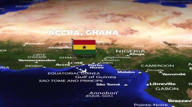 Accra GHANA 'dan Mbabane Eswatini' ye bayrak iğneleriyle uçuş