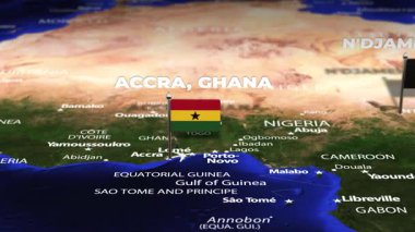 Accra GHANA 'dan N Djamena Chad' e bayrak iğneli uçuş