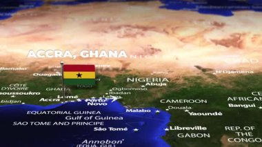 Accra GHANA 'dan Naypyidaw MYANMAR' a bayrak iğneleriyle uçuş