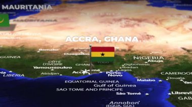 Accra GHANA 'dan Nouakchott MAURITANIA' ya bayrak iğneli uçuş