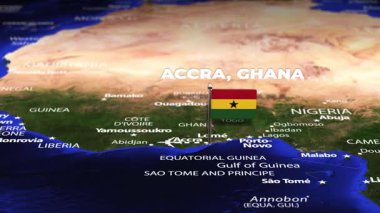 Accra GHANA 'dan Paramaribo SURINAME' a bayrak iğneli uçuş