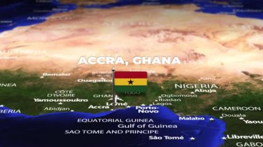 Accra GHANA 'dan Paris' e bayrak iğneleriyle uçuş