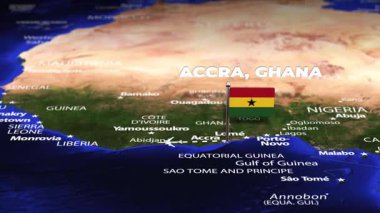 Accra GHANA 'dan Quito Ekvador' a bayrak iğneli uçuş