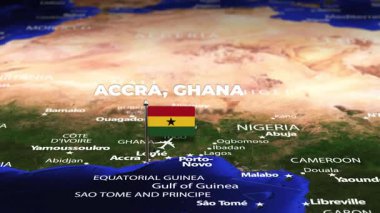 Accra GHANA 'dan Riga LATVIA' ya bayrak iğneleriyle uçuş