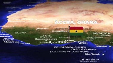 Accra GHANA 'dan San Jose KOSTA RICA' ya bayrak iğneli uçuş