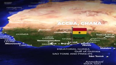Accra GHANA 'dan San Salvador el SALVADOR' a bayrak iğneli uçuş