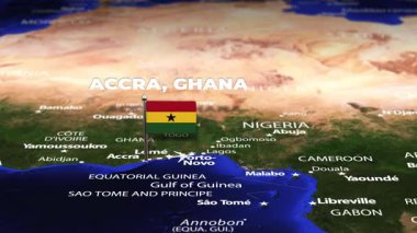 Accra GHANA 'dan Sana' ya bayrak iğneli bir YEmen