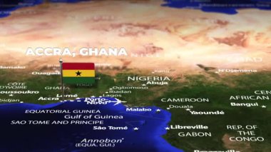 Accra GHANA 'dan Singapur' a bayrak iğneli uçuş