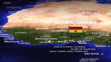 Accra GHANA 'dan Tegucigalpa' ya bayrak iğneli uçuş