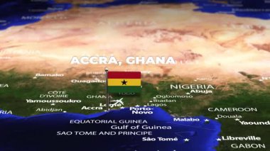 Accra GHANA 'dan Tiran' a bayrak iğneli uçuş