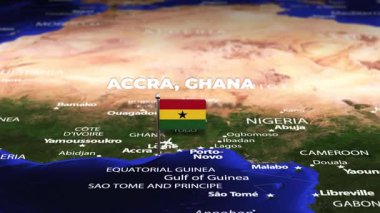Accra GHANA 'dan Tunus' a bayrak iğneleriyle uçuş