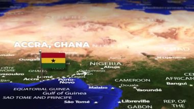 Accra GHANA 'dan Ulaanbaatar' a bayrak iğneleriyle uçuş