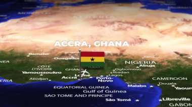 Accra GHANA 'dan Vaduz' a Bayrak iğneleriyle Uçuş