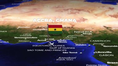 Accra GHANA 'dan Windhoek NAMIBIA' ya bayrak iğneli uçuş