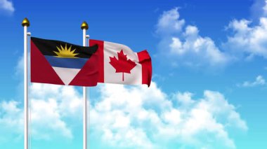 Direkte ANTIGUA, BARBUDA ve CANADA bayrakları sallamak alfa kanalı dahil