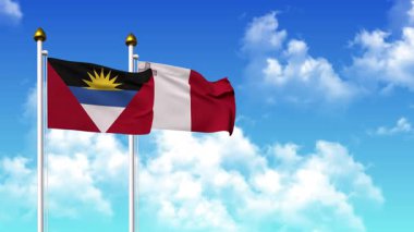 Direkte ANTIGUA, BARBUDA ve MALTA bayrakları dalgalanıyor alfa kanalı da dahil