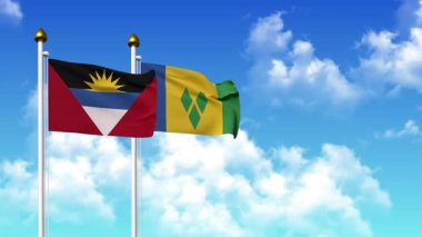 Direkte AnTIGUA, BARBUDA ve Aziz VINCENT bayrakları sallanıyor.