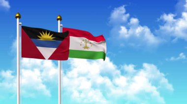 Direkte ANTIGUA, BARBUDA ve Tayvan bayrakları dalgalanırken alfa kanalı da dahil