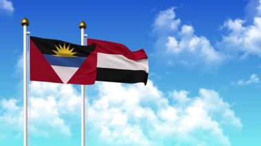 Kutuptaki ANTIGUA ve BARBUDA bayrakları ve henüz alfa kanalı dahil olmak üzere erkekler