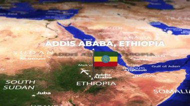 Addis Ababa ETHIOPIA 'dan Berlin' e bayrak iğneli uçuş