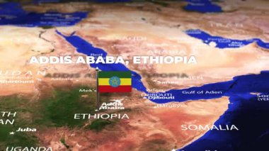 Addis Ababa ETHIOPIA 'dan Bishkek KYRGYZSTAN' a bayrak iğneleriyle uçuş