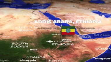 Addis Ababa ETHIOPIA 'dan Bissau Guinea BISSAU' ya bayrak iğneli uçuş