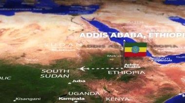 Addis Ababa ETHIOPIA 'dan Bogot KOLOMBIA' ya bayrak iğneli uçuş