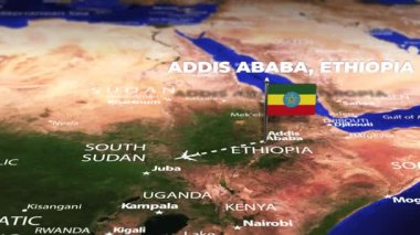 Addis Ababa ETHIOPIA 'dan Buenos Aires ARJENTINA' ya bayrak iğneleriyle uçuş