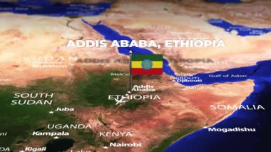 Addis Ababa ETHIOPIA 'dan Cape Town' a bayrak iğneli uçuş