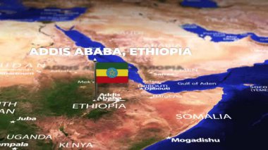 Addis Ababa ETHIOPIA 'dan Colombo SRI LANKA' ya bayrak iğneli uçuş