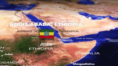 Addis Ababa ETHIOPIA 'dan Dhaka BANGLADESH' e bayrak iğneleriyle uçuş