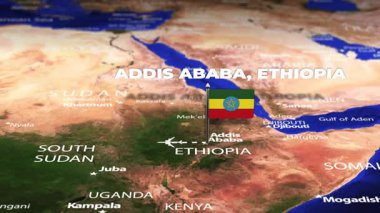 Addis Ababa ETHIOPIA 'dan Freetown SIERRA LEone' ye bayrak iğneli uçuş