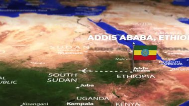 Addis Ababa ETHIOPIA 'dan Guatemala City Guatemalası' na bayrak iğneli uçuş